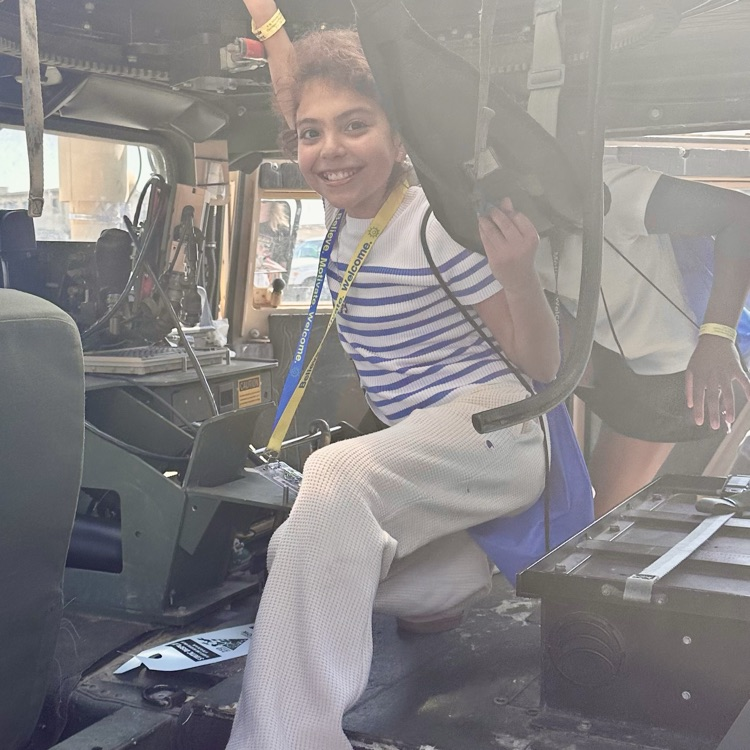 Female student sitting in the cockpit!