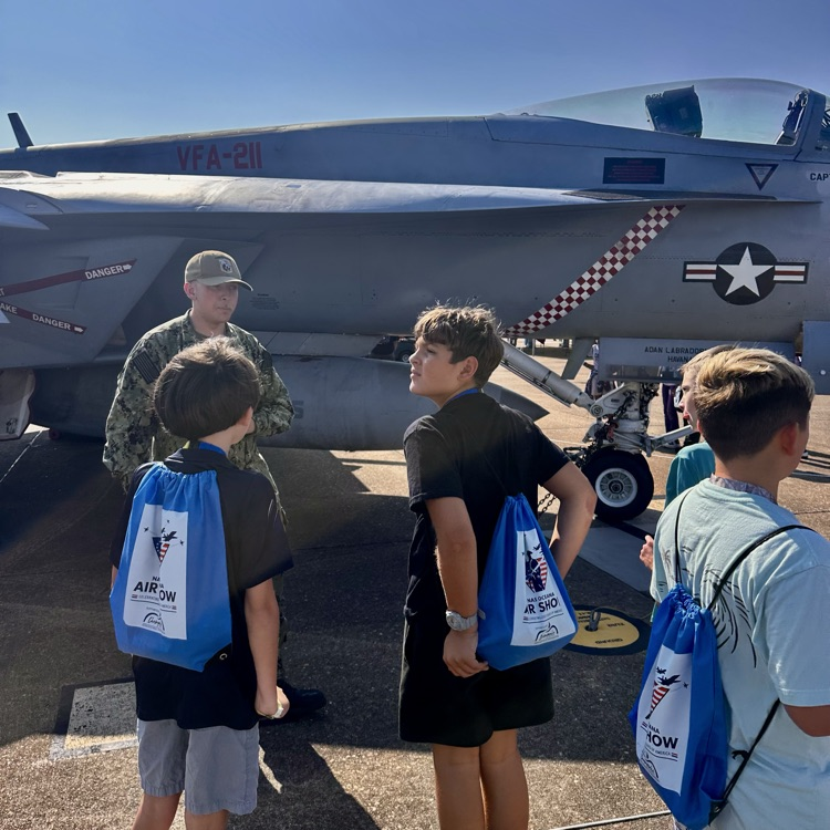 Boys enjoying the air show!