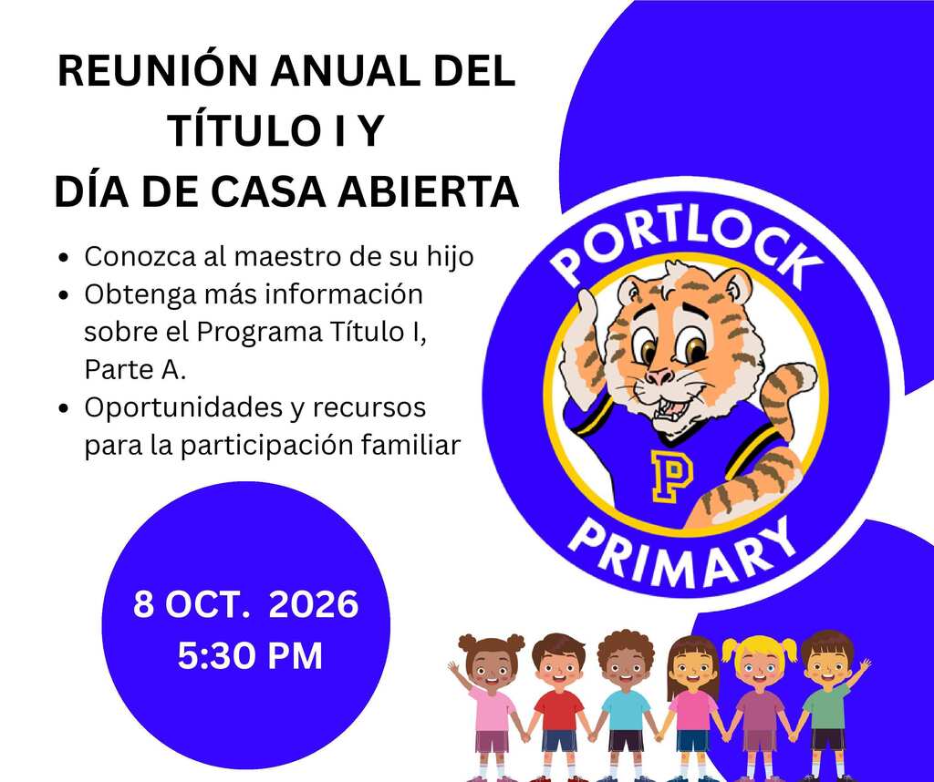 Open House/Title I Meeting Thursday, October 8th, 5:30 p.m. Learn about our Title I Program and meet your child's teacher!