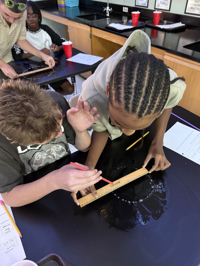 student measuring bubble remains on the desk