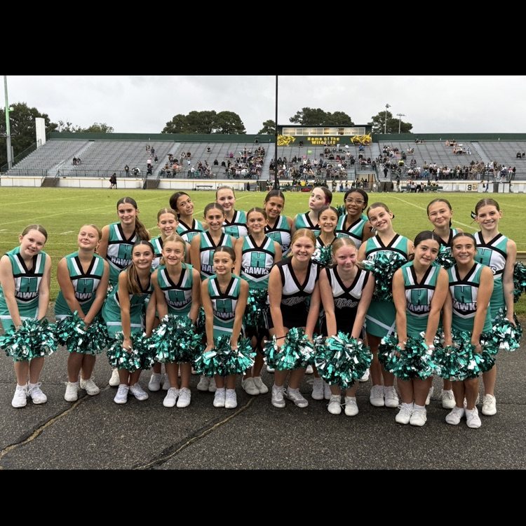 cheerleaders smiling at the stadium