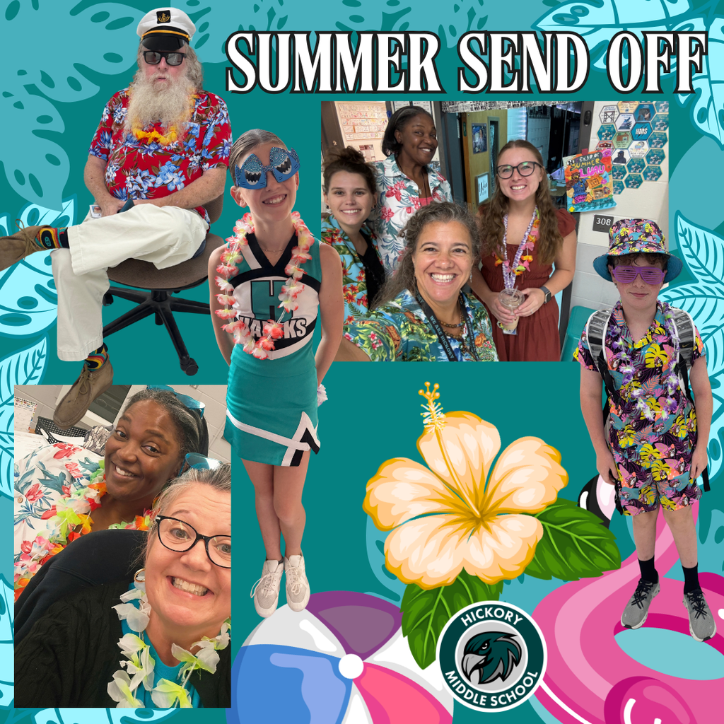 Staffulty and students in hawaiian shirts and leis