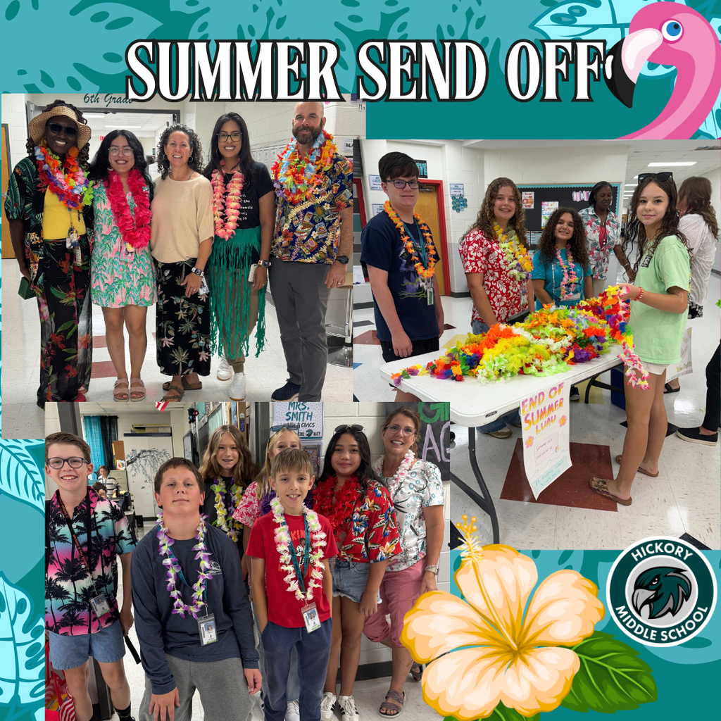 Staffulty and students in hawaiian shirts and leis