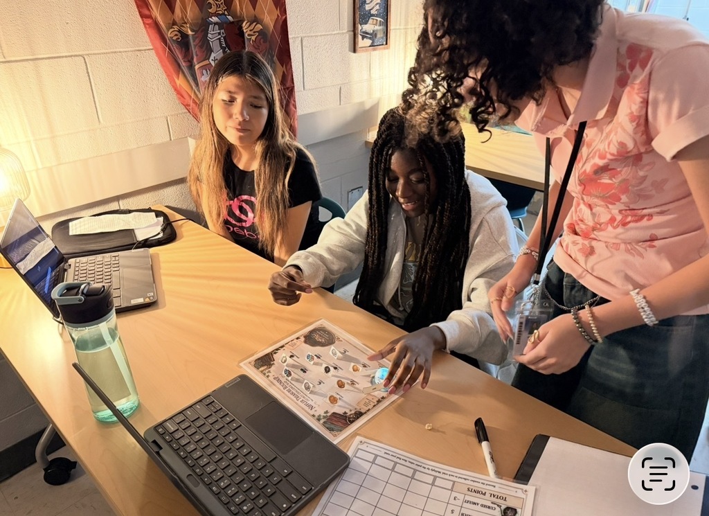 students happily working on the challenge