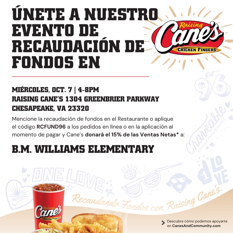 Raising Canes Fundraiser Flier Graphic in Spanish