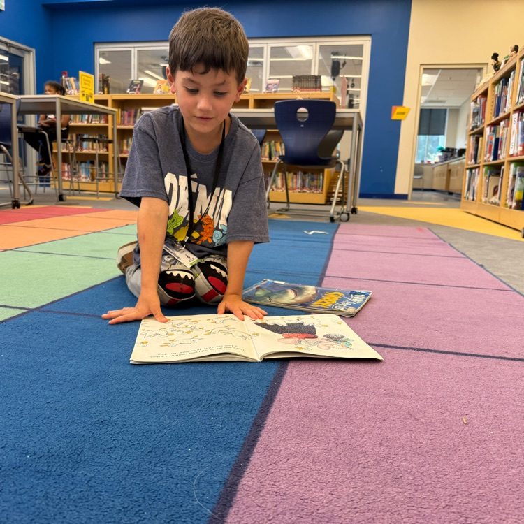 Students reading in the library