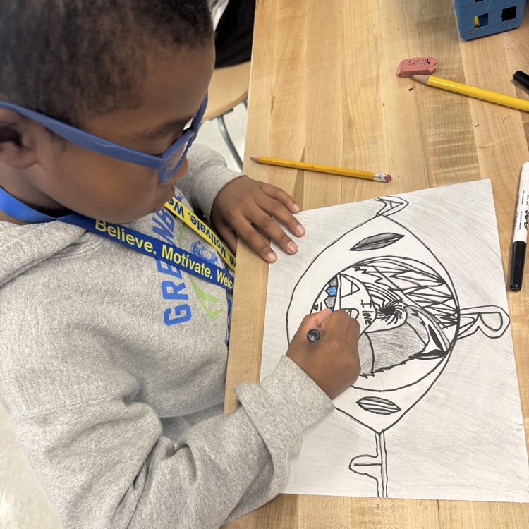 students expressing themselves while drawing