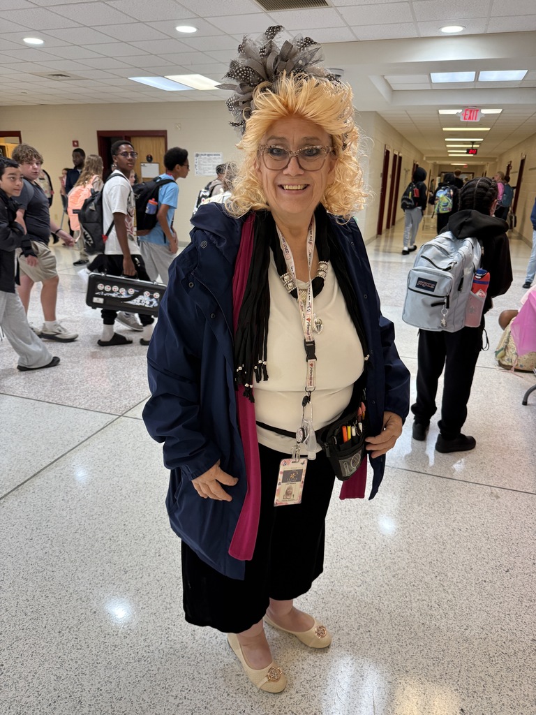 Mrs. Williams dressed up for Dolly Parton day