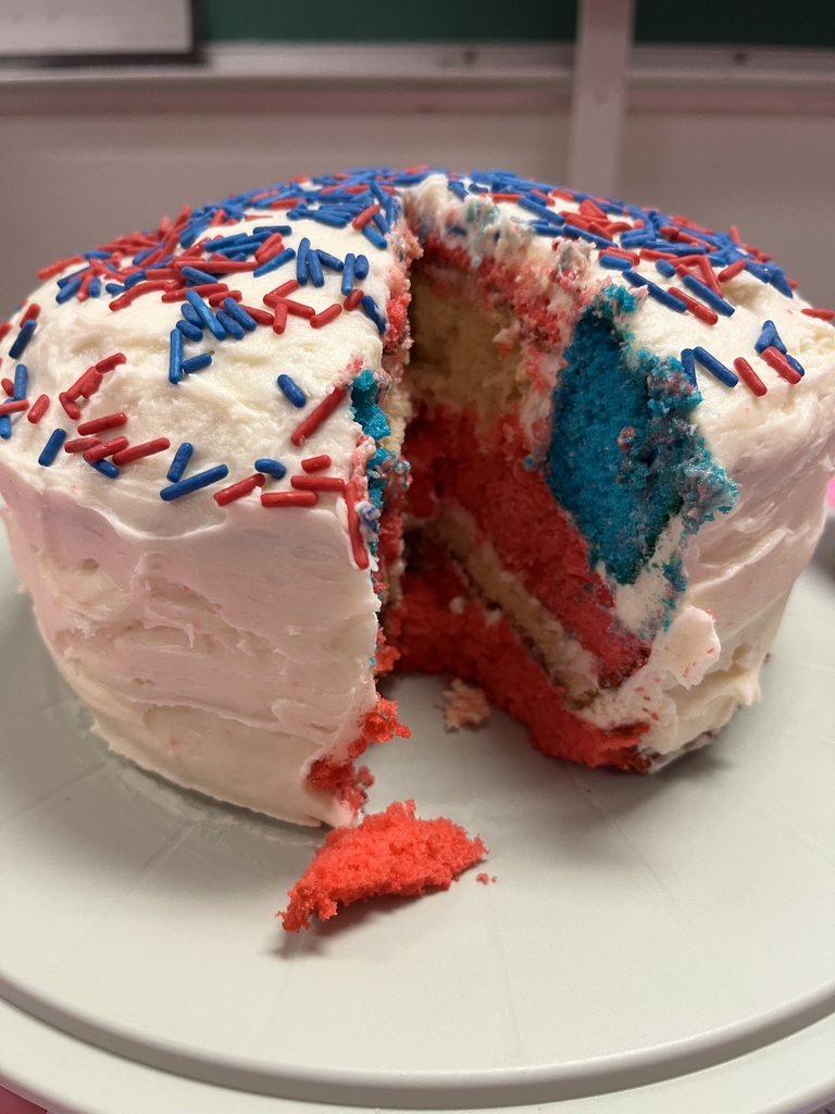 Red, white, and blue cake