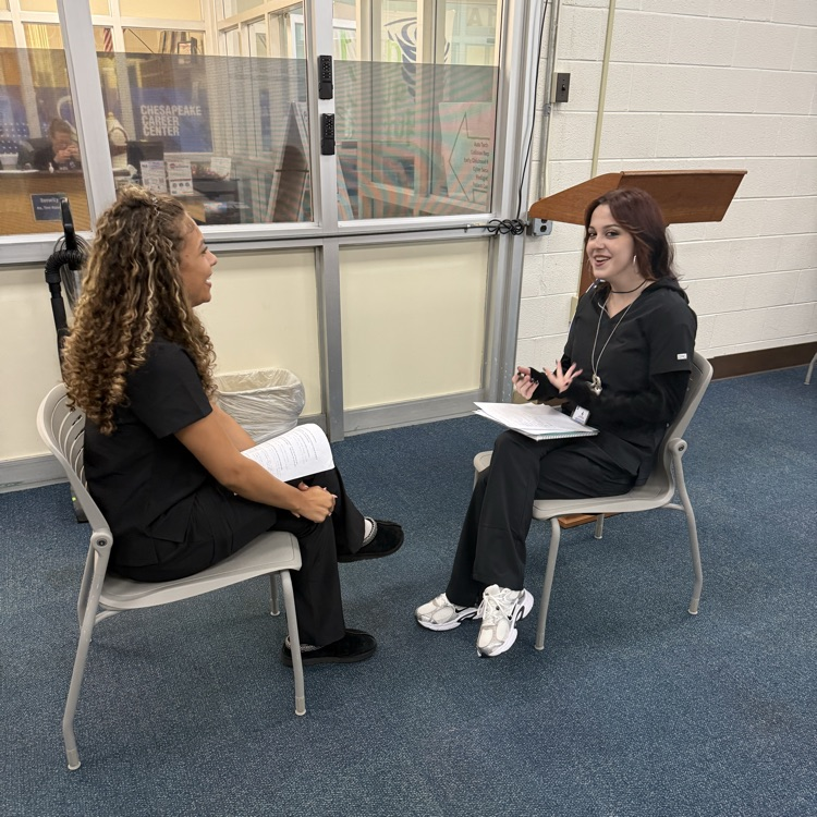 students practicing their interview 
