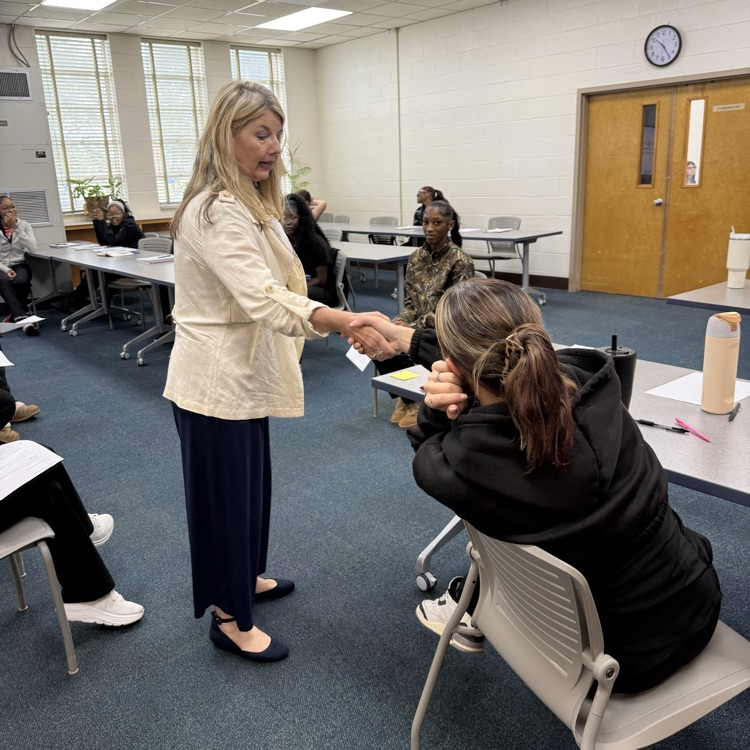 students practicing their interview 