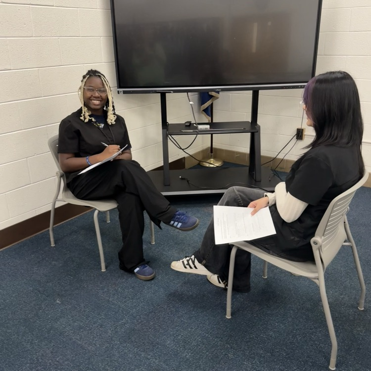 students practicing their interview 