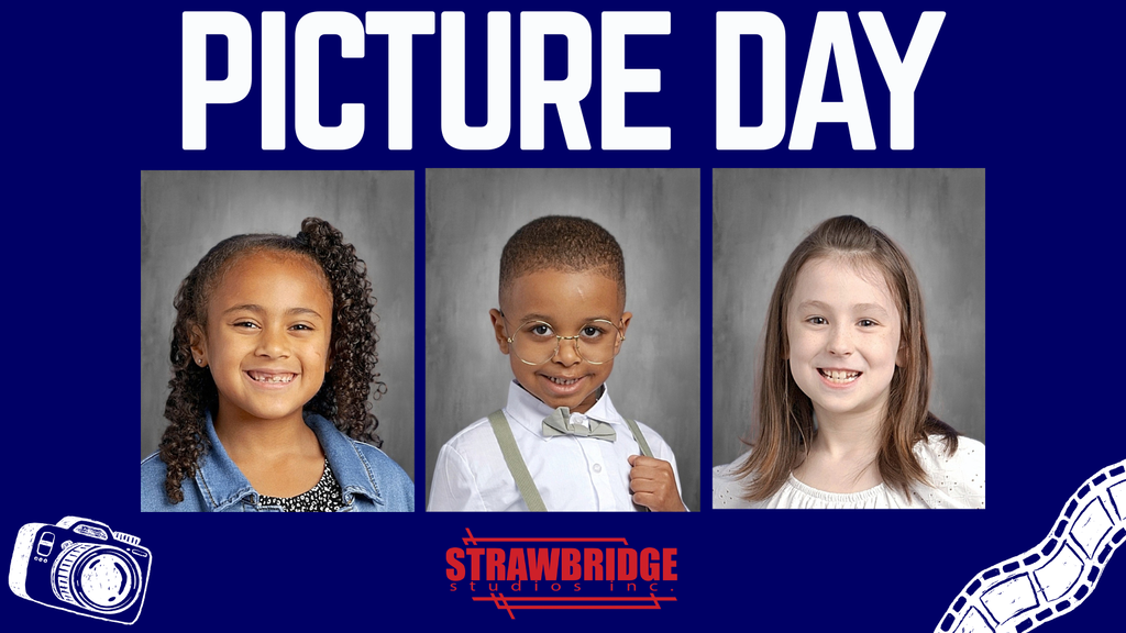 Three school photos of students with the text picture Day strawbridge studios inc