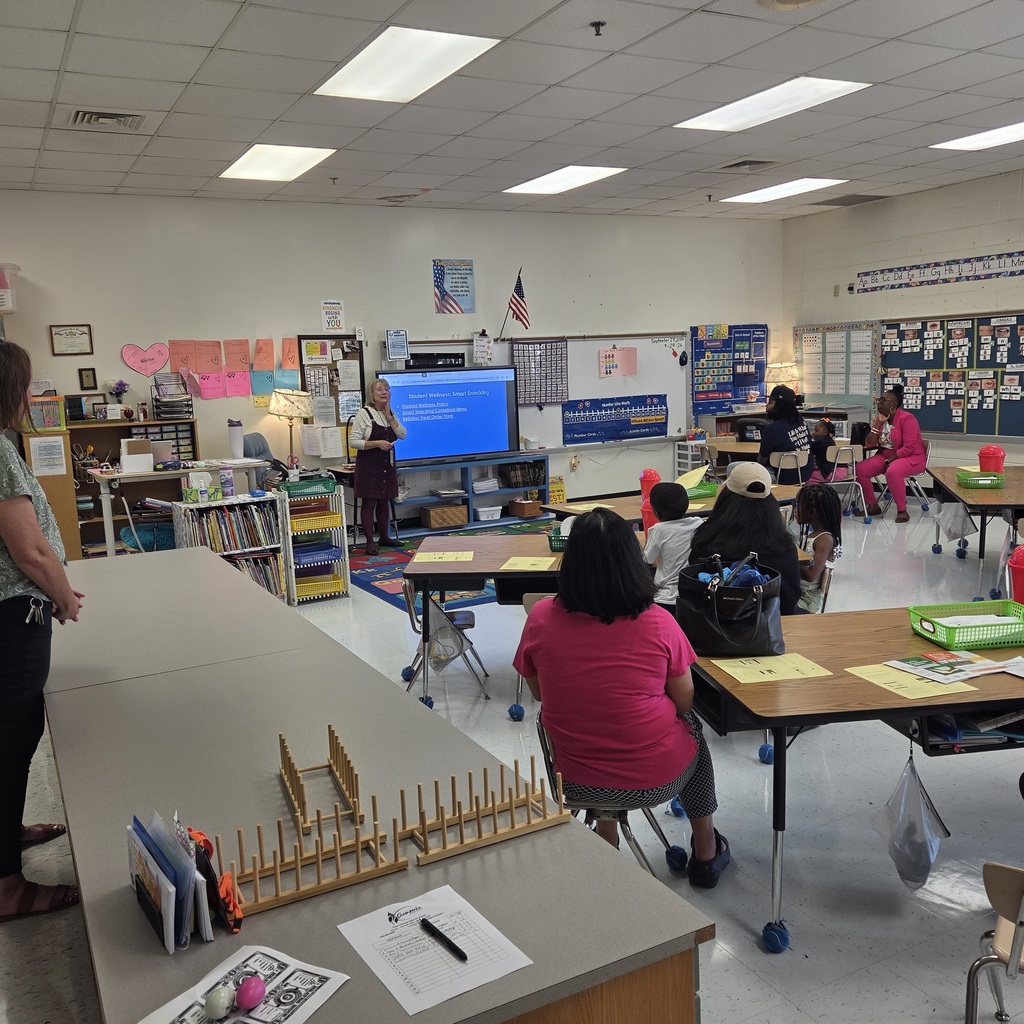 first grade teacher delivers her Open House presentation to students and families