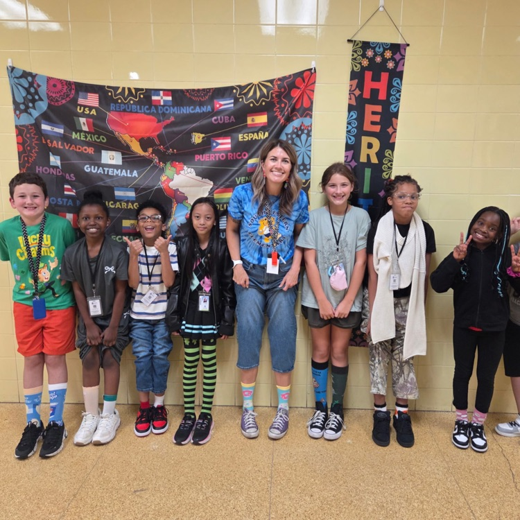 students wearing wacky socks