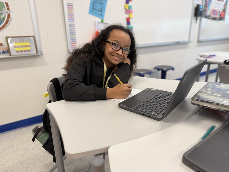 A student working hard