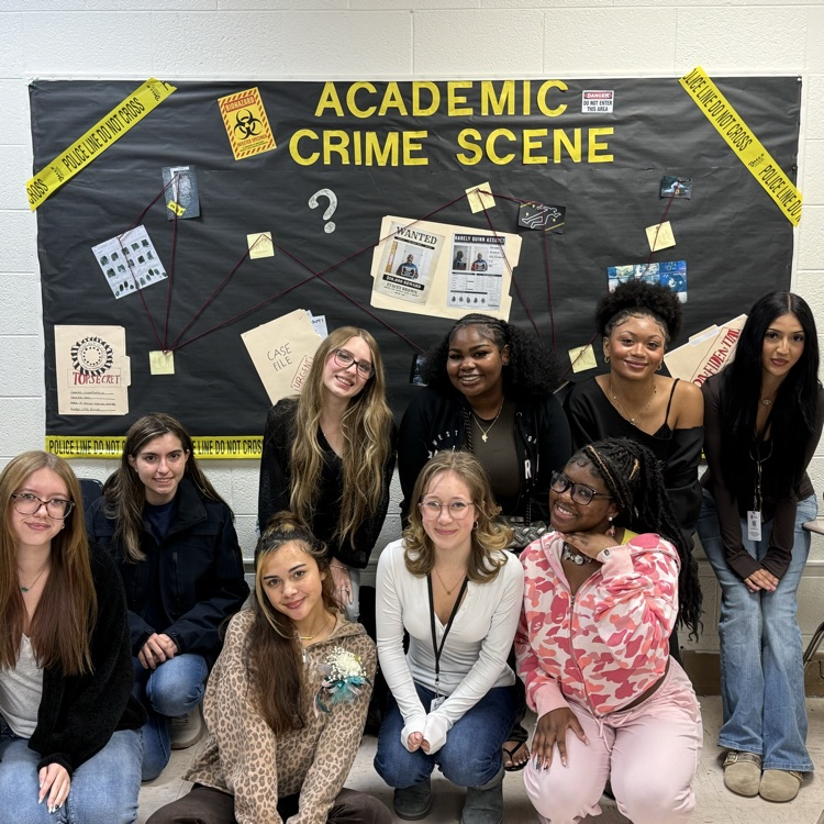 criminal justice AM class with the bulletin board  they decorated