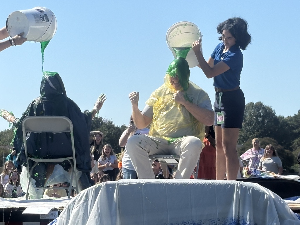 Boosterthon we met our goal and the reward was to slime the principal and assistant principal