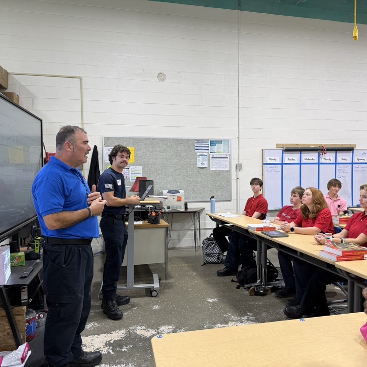 fire fighting class listening to former student