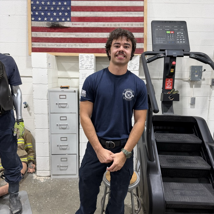 fire fighting class listening to former student