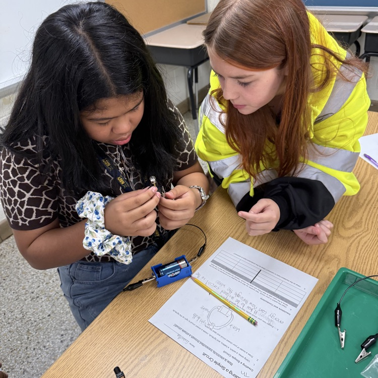 students working together to create a circuit.