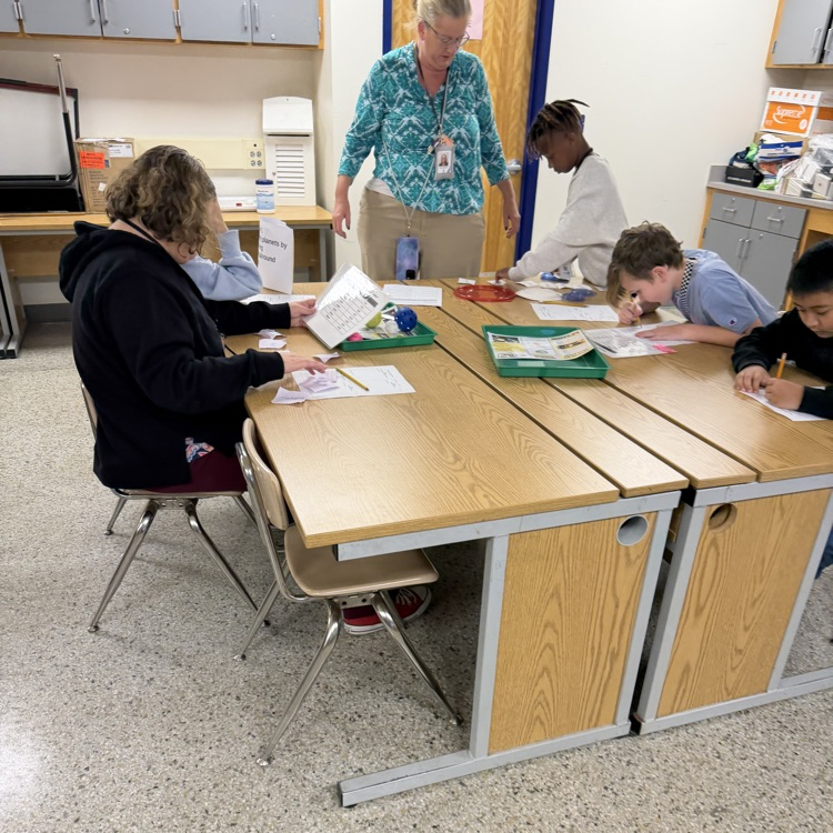 one group working on their lab.