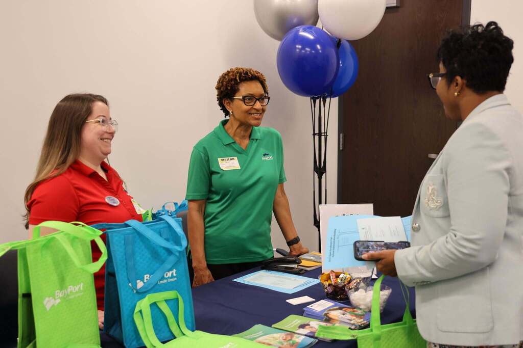 A provider speaking with an employee about resources they have.