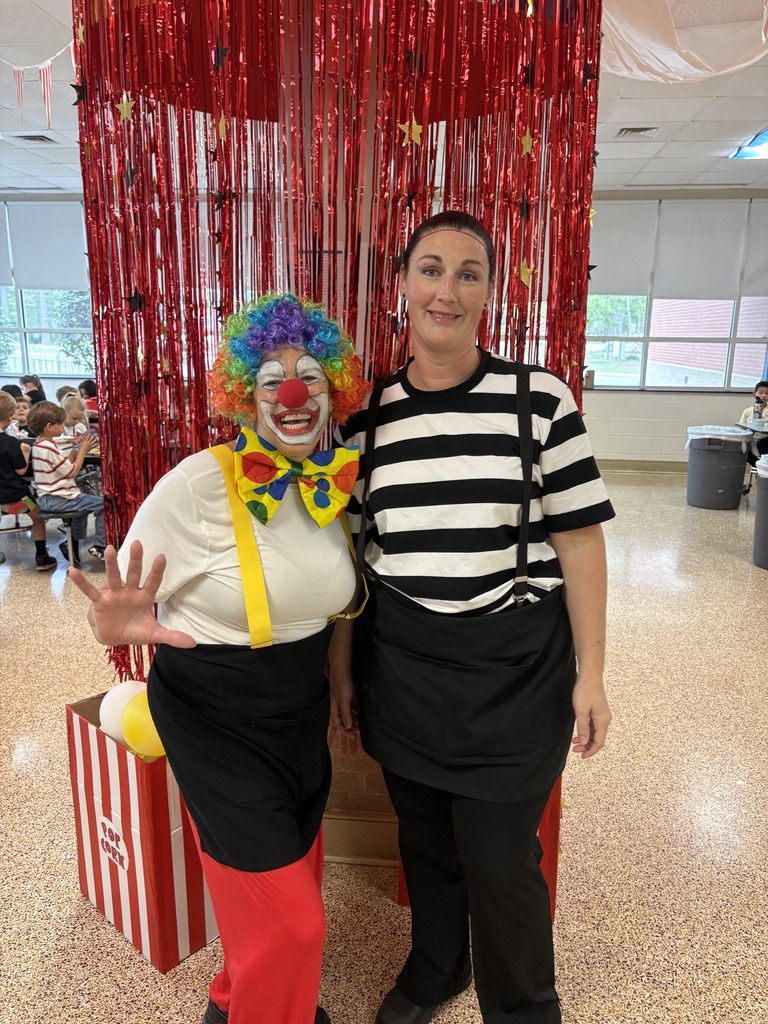 cafeteria staff dressed up as circus characters