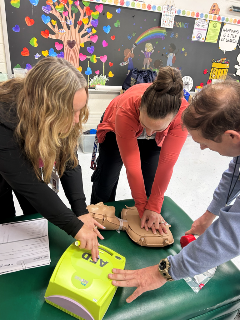 Staff practices with AED