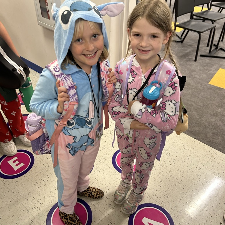 pajamas day! friends smiling in jammies!