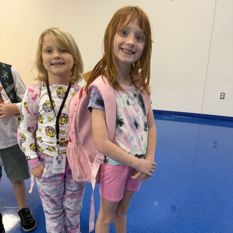 pajamas day! friends smiling in jammies!