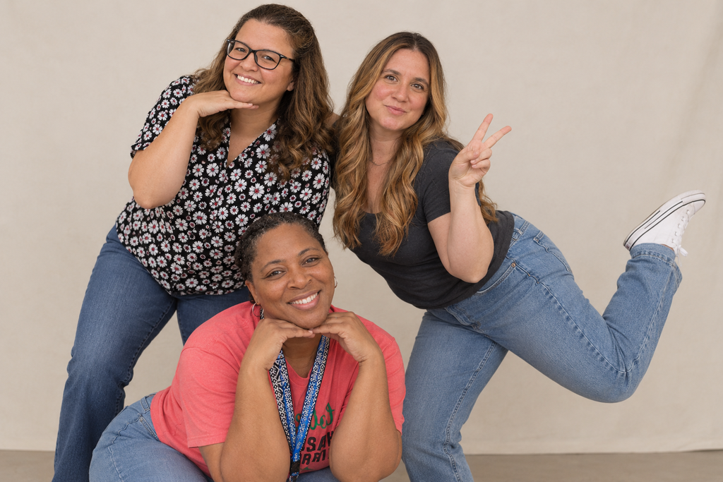AI generated image of GTP staff members in awkard studio pose
