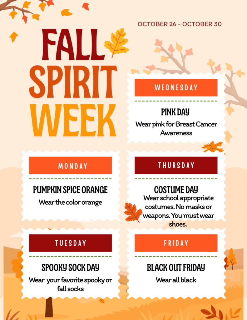 fall spirit week flyer