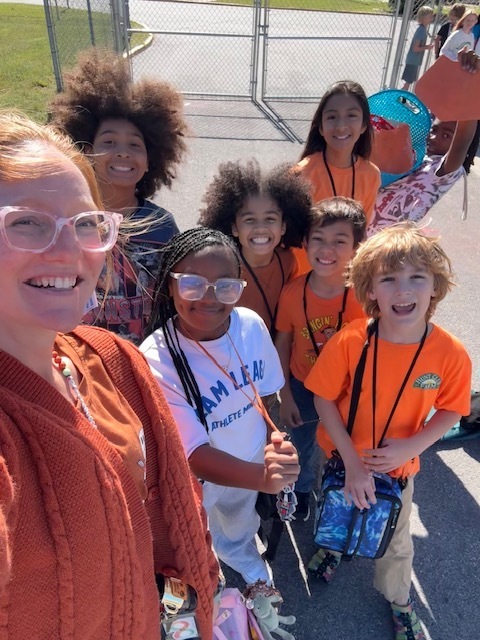 Kids wearing orange