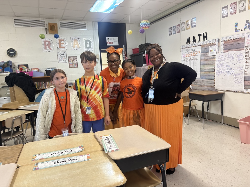 Kids wearing orange