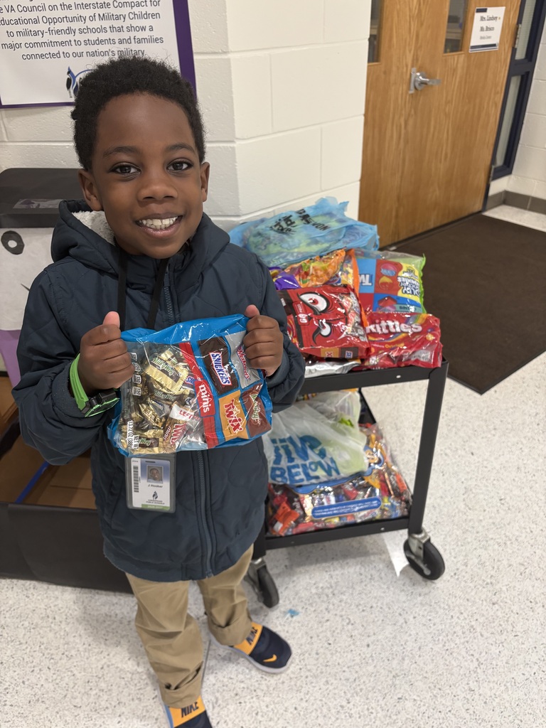 student with candy to donate