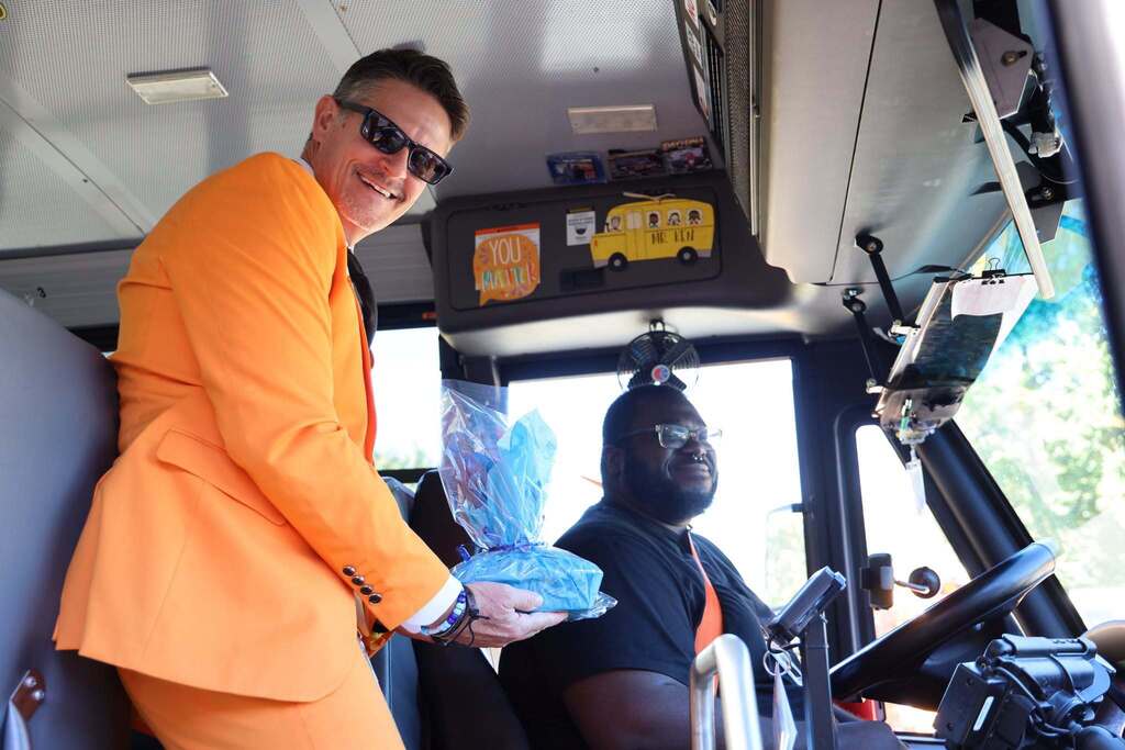 Bus drivers smile on Bus Appreciation Day