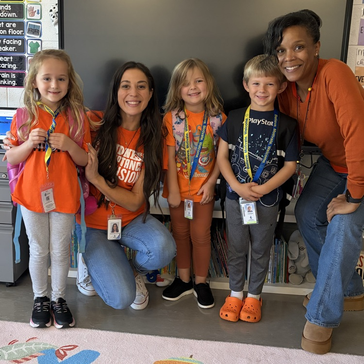 staff and students wearing orange for unity day