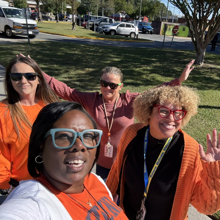 staff and students wearing orange for unity day