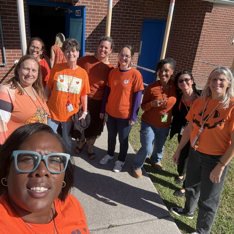 staff and students wearing orange for unity day