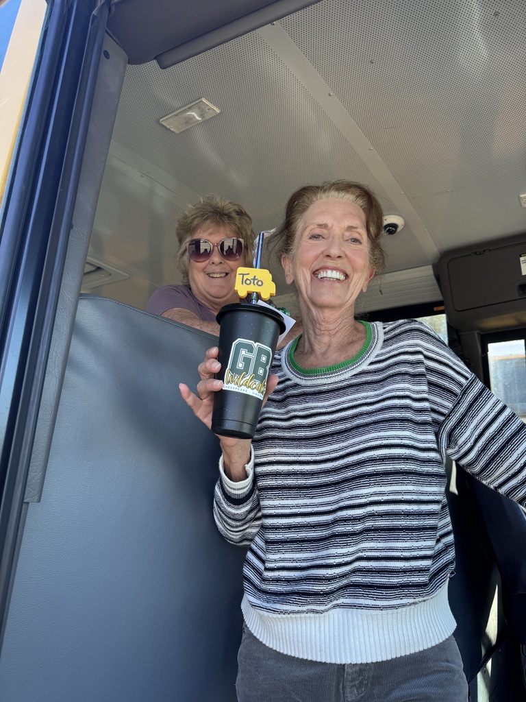 Some of our bus drivers posing proudly with the notes they were given by staff and students on Bus Driver Appreciation Day