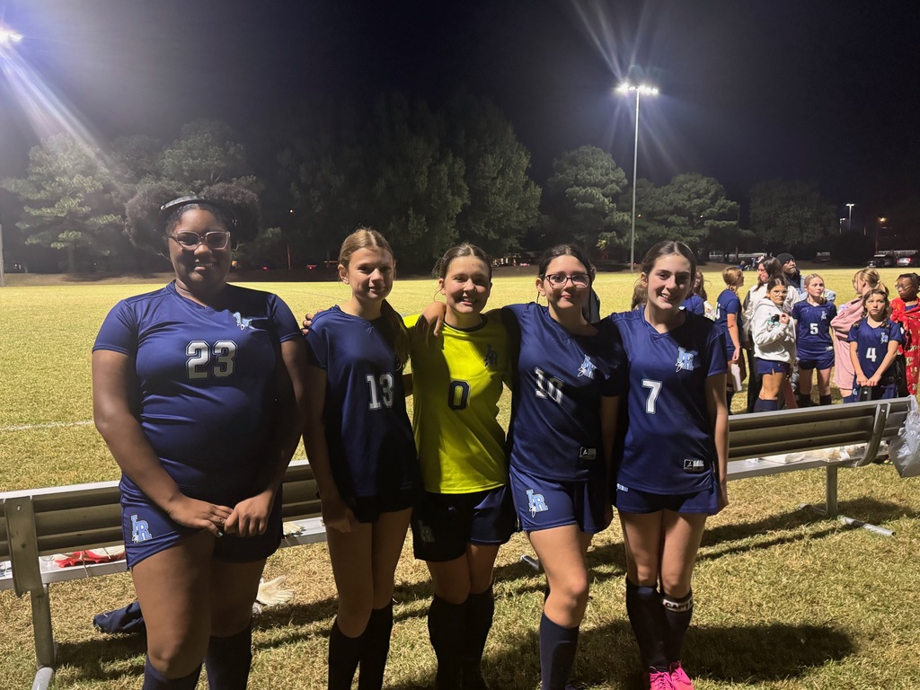 8th grade girls soccer players at the 8th grade night game