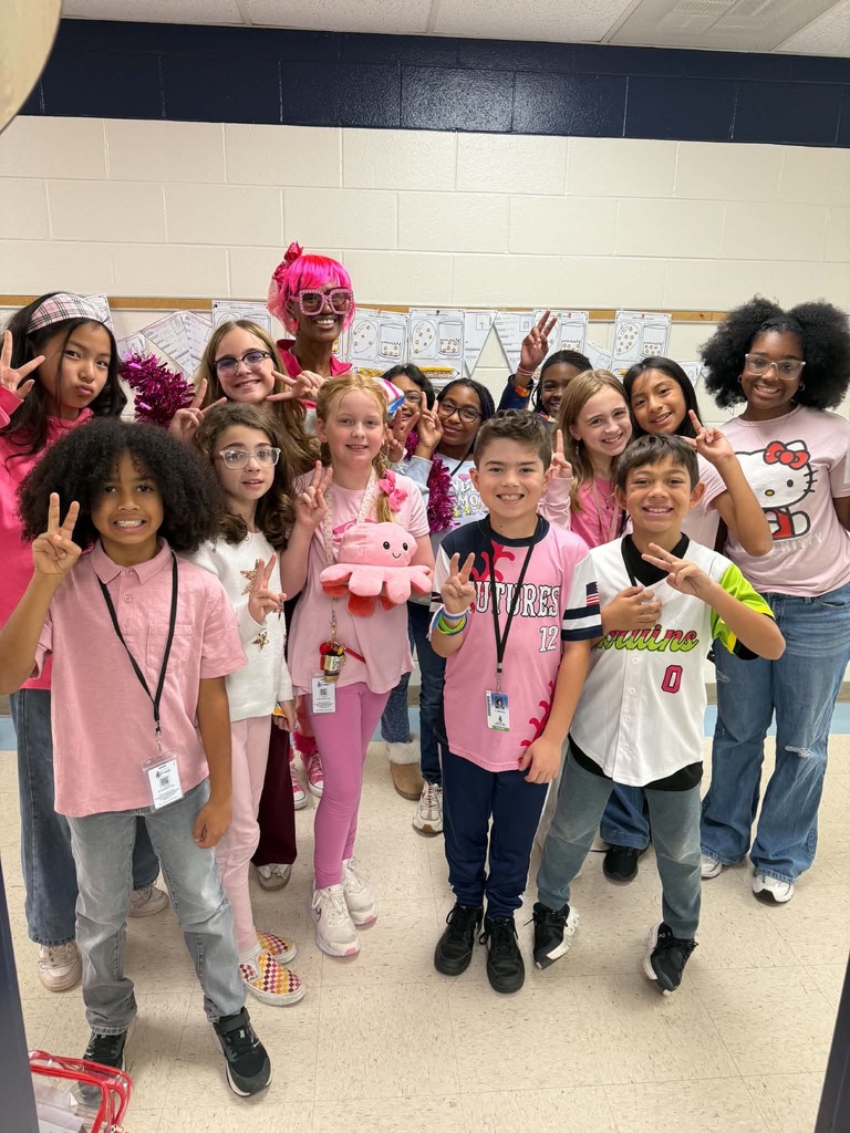 Class wearing pink