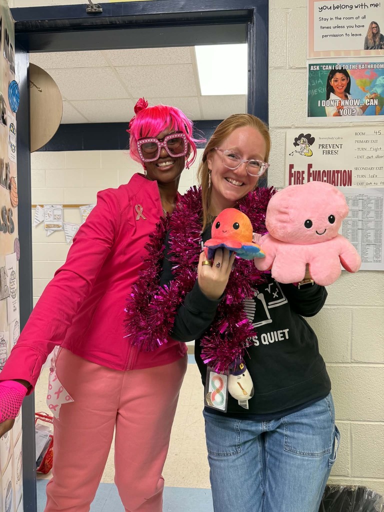 Teachers wearing pink
