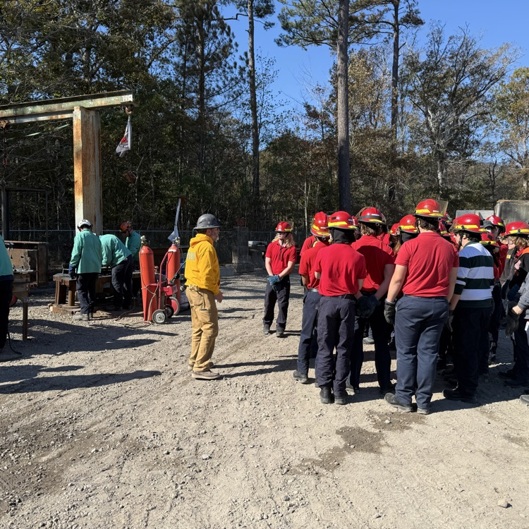 firefighting students on a field trip