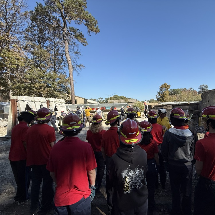 firefighting students on a field trip
