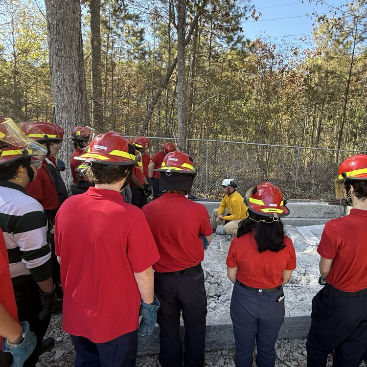 firefighting students on a field trip