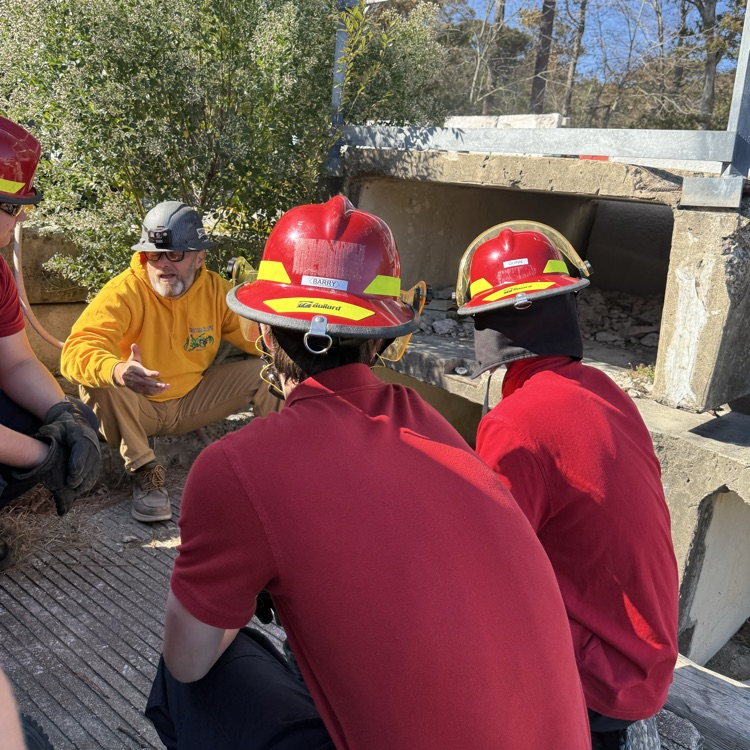 firefighting students on a field trip