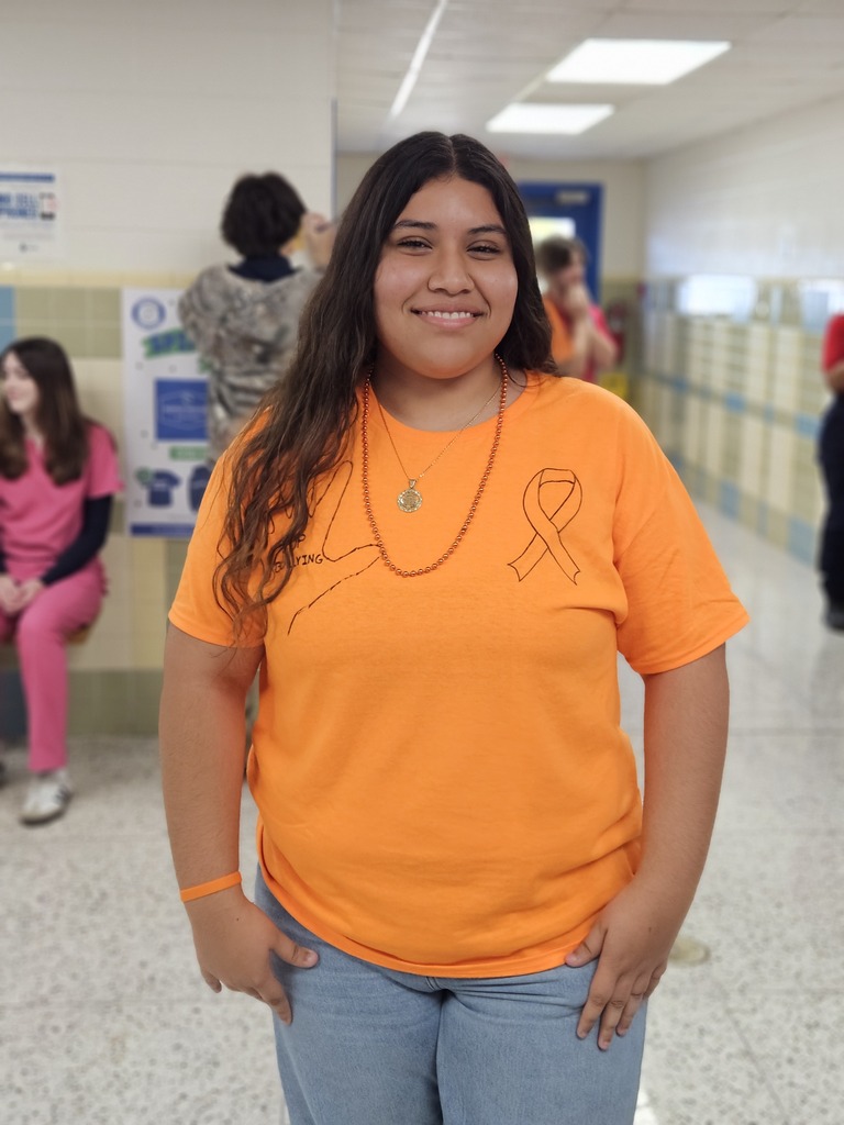 Student wearing orange for unity day