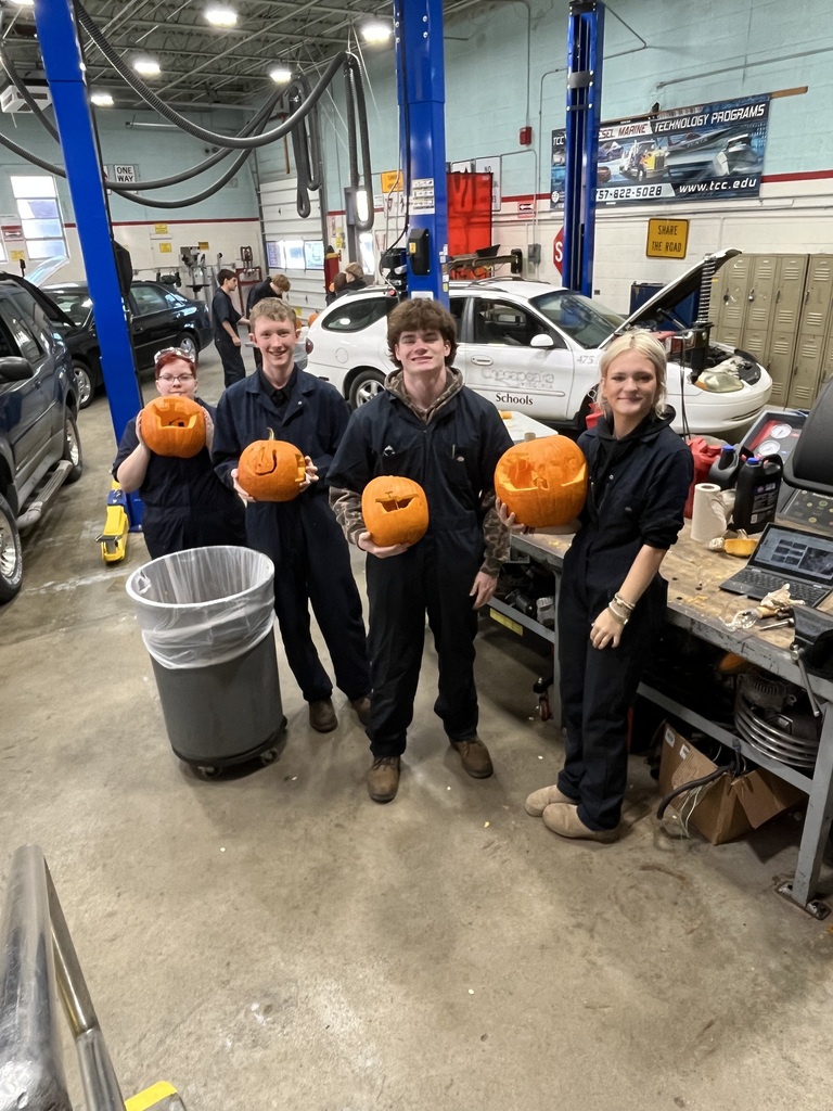 Students with their pumpkins
